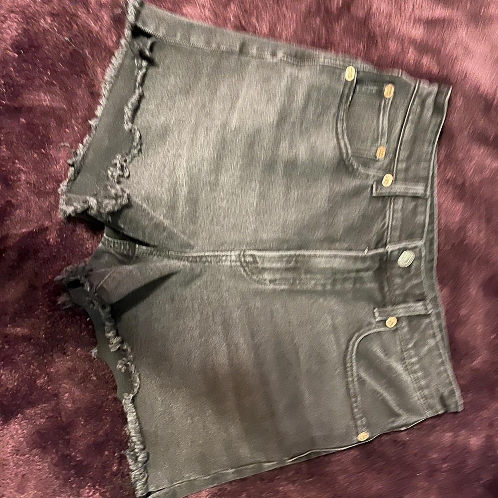 black jean shorts